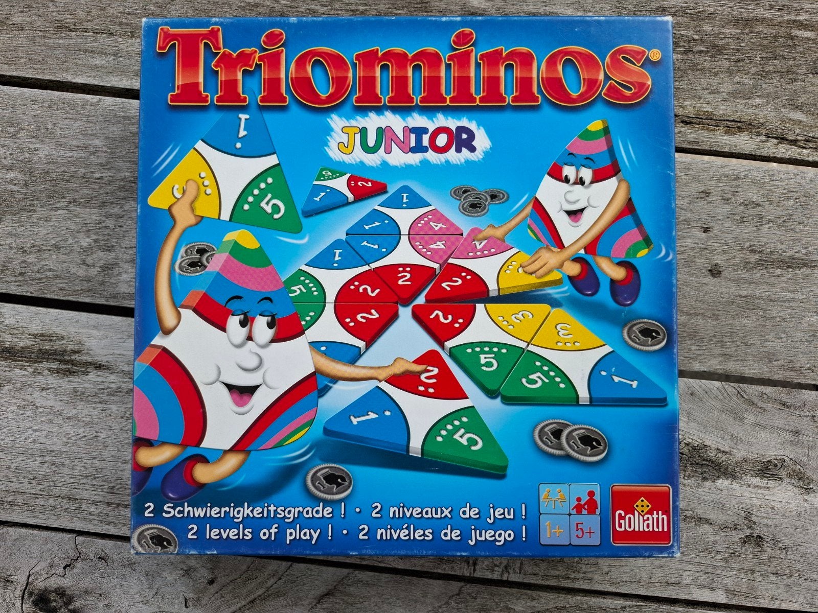 Triominos Junior, Hobby en Vrije tijd, Gezelschapsspellen | Bordspellen, Ophalen of Verzenden, Zo goed als nieuw