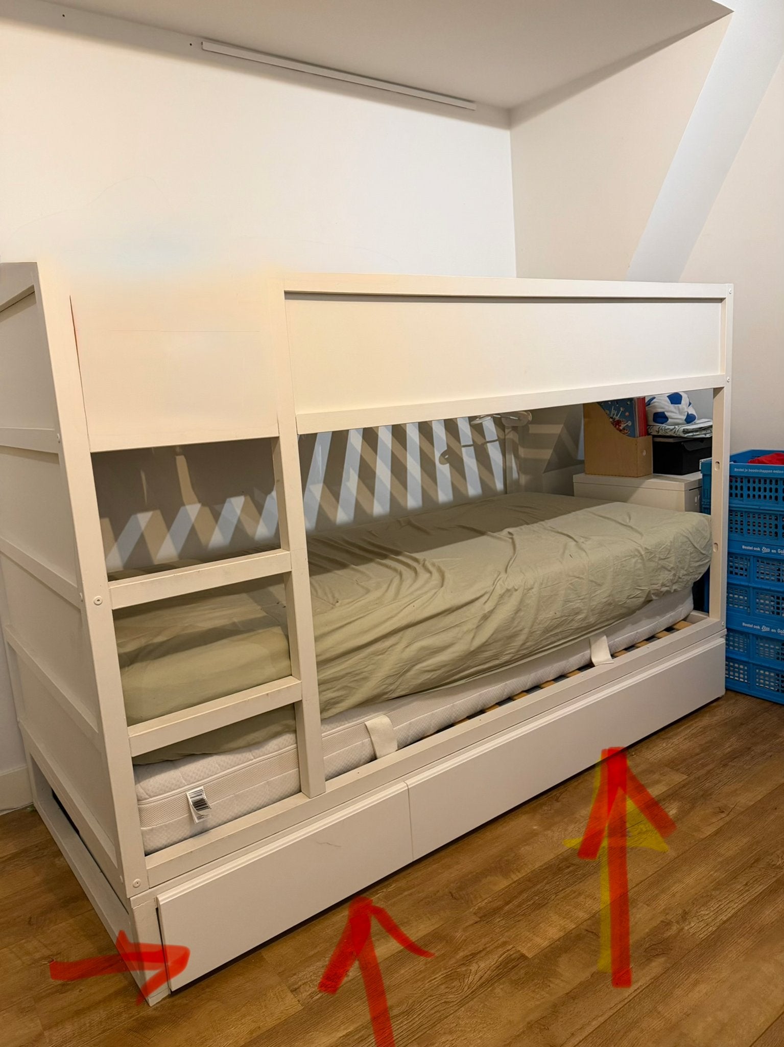 Frame onder IKEA Kura bed, voor lades (incl. Lades), Ophalen, Gebruikt, 90 cm, Eenpersoons