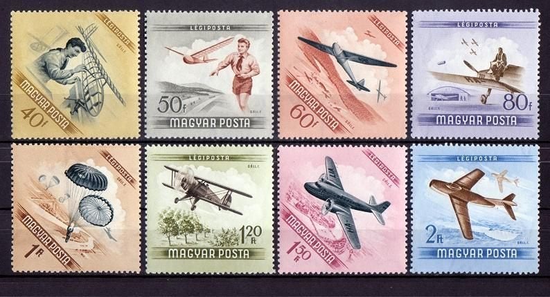 Hongarije, Luchtvaart, Vliegtuigen, Mi. 1367-1383 postfris, Verzenden, Postfris