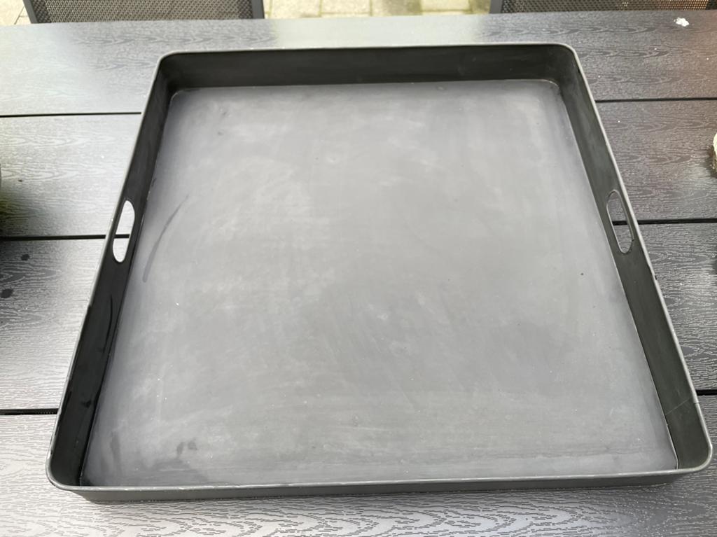 Metalen dienblad voor buiten, Ophalen, Vierkant, Metaal
