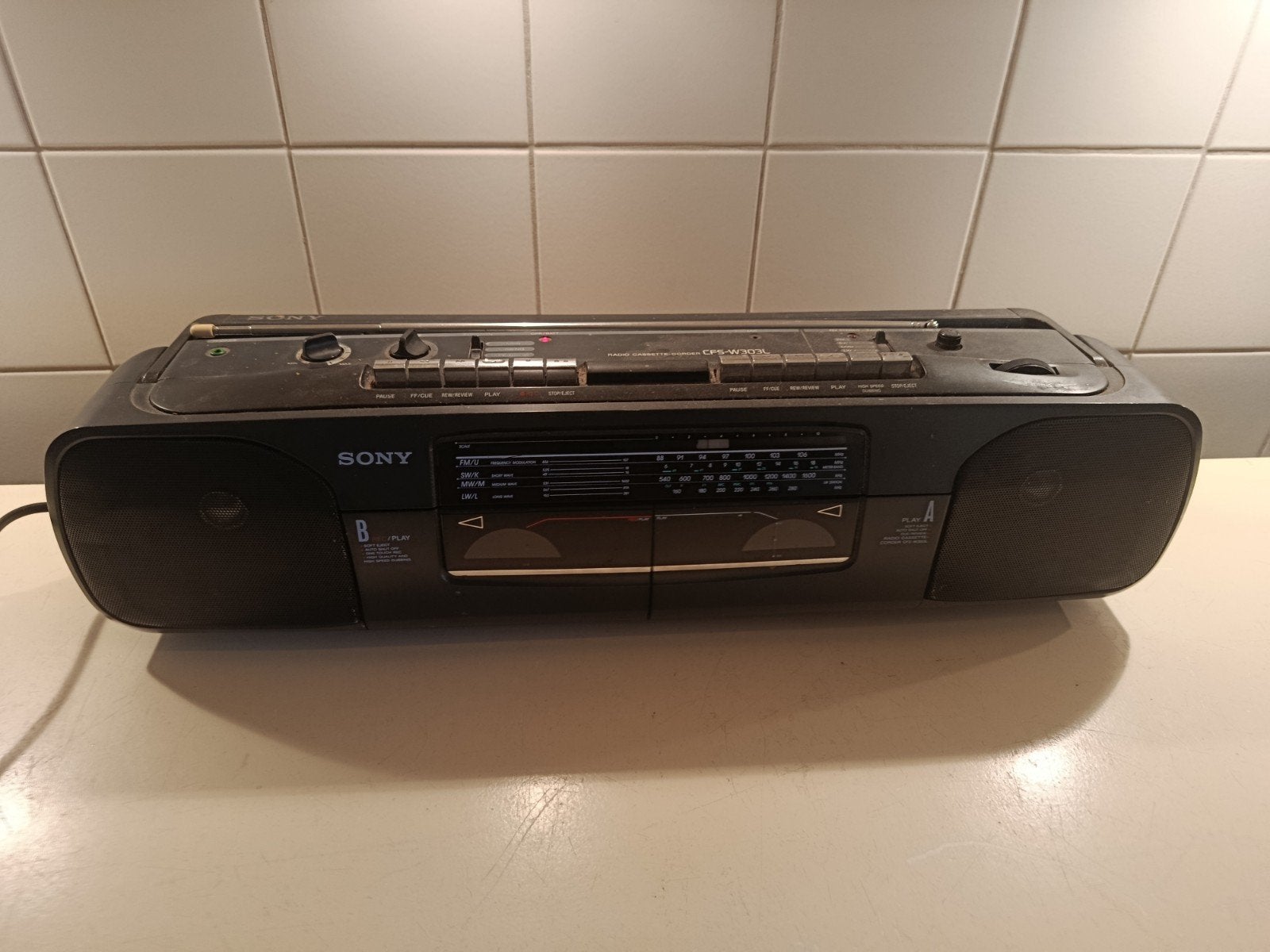 Sony Radio Cassette Recorder CFS-W300L - Vintage Boombox, Ophalen of Verzenden, Gebruikt, Radio