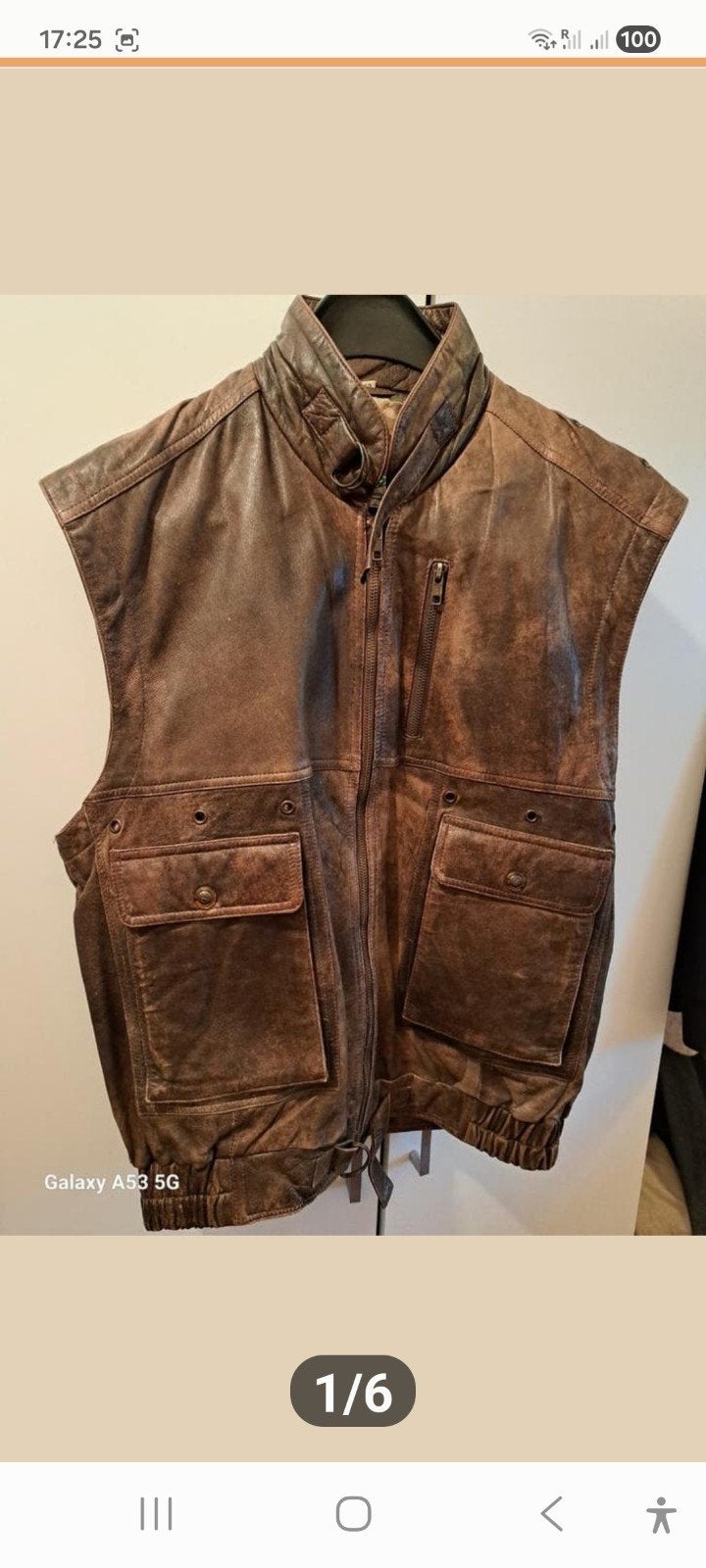 Italia Leather Heren Leren Vest Maat 52, Kleding | Heren, Maat 52/54 (L), Bruin, Italia Leather, Ophalen of Verzenden
