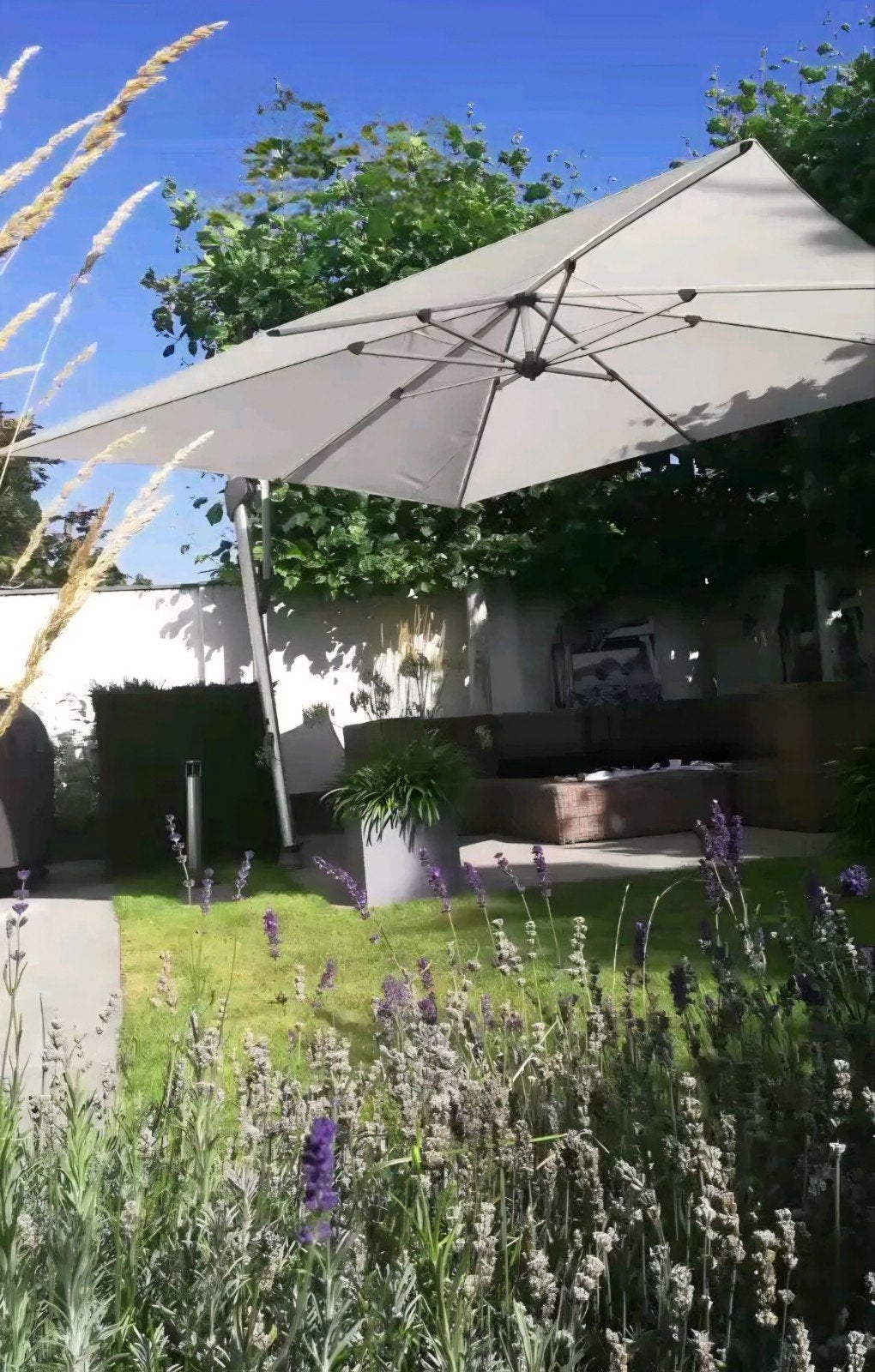 Parasol Glatz Sombrano S+ 350x350 cm White 404 stofklasse 4, Tuin en Terras, Ophalen, Zweefparasol