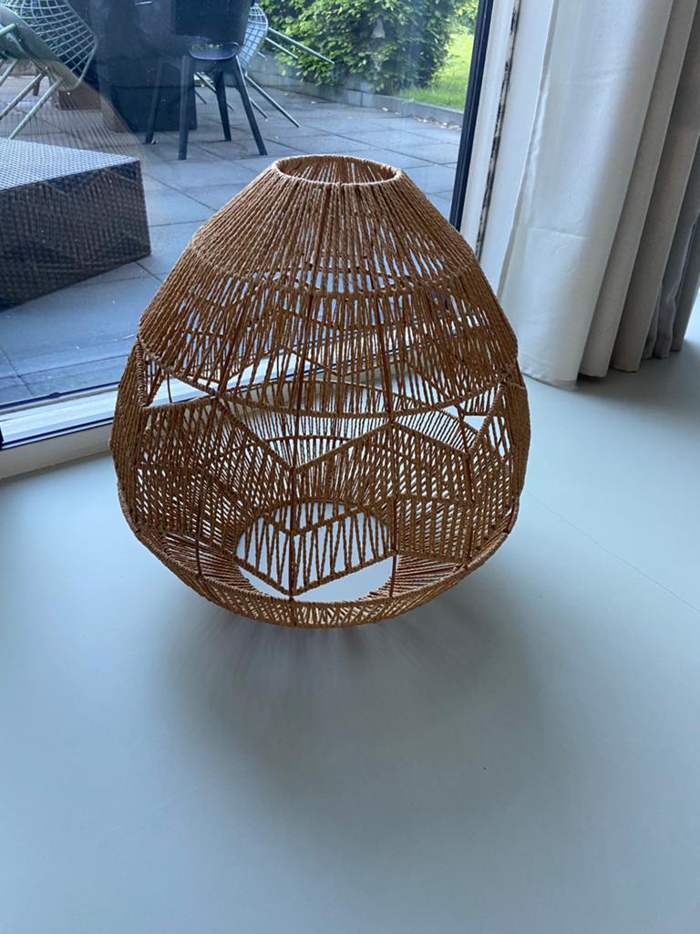 Hanglamp van touw, Huis en Inrichting, Ophalen, Zo goed als nieuw, Minder dan 50 cm
