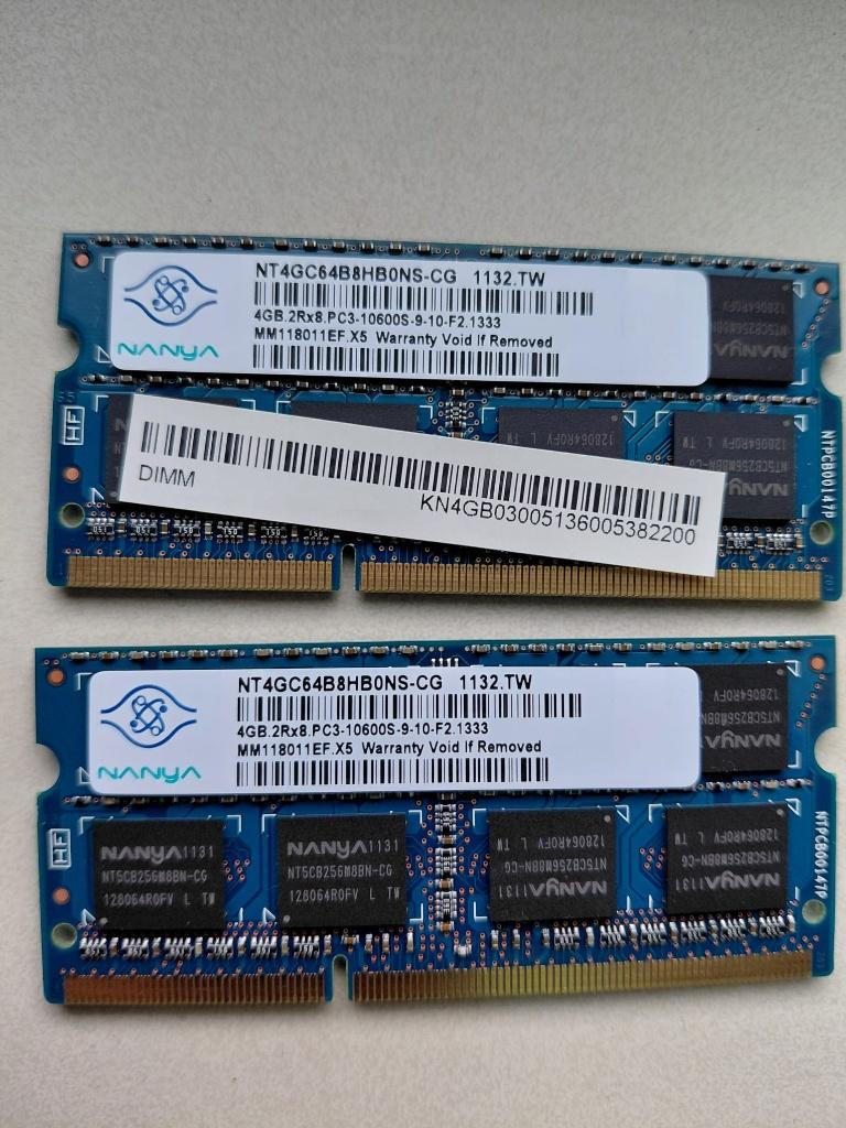 Laptop Geheugen 2 x 4 gb en 2 x 1GB en 3 x 2 GB, Computers en Software, RAM geheugen, Gebruikt, 8 GB, DDR3, Ophalen of Verzenden
