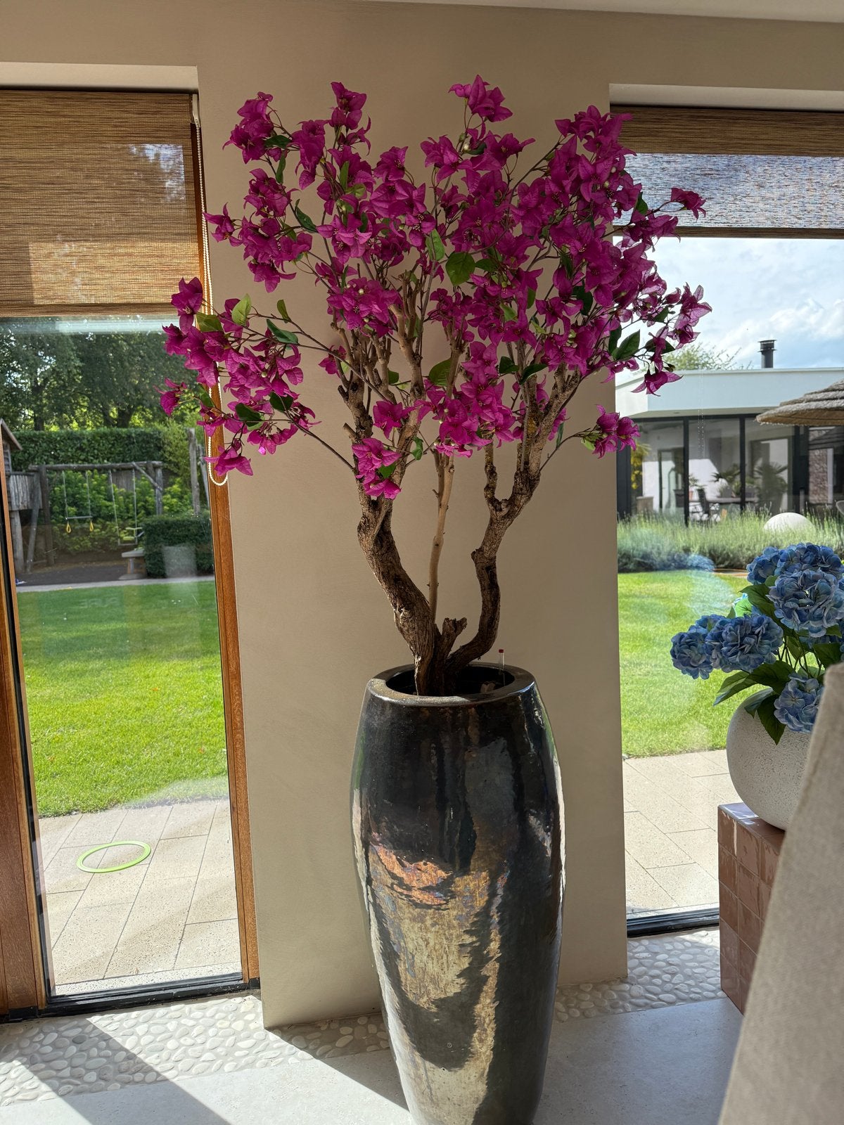 Handgemaakte Dieppaarse Bougainvillea op Echte Stam, Ophalen, Natuurlijk materiaal, Kunstbloem, Nieuw