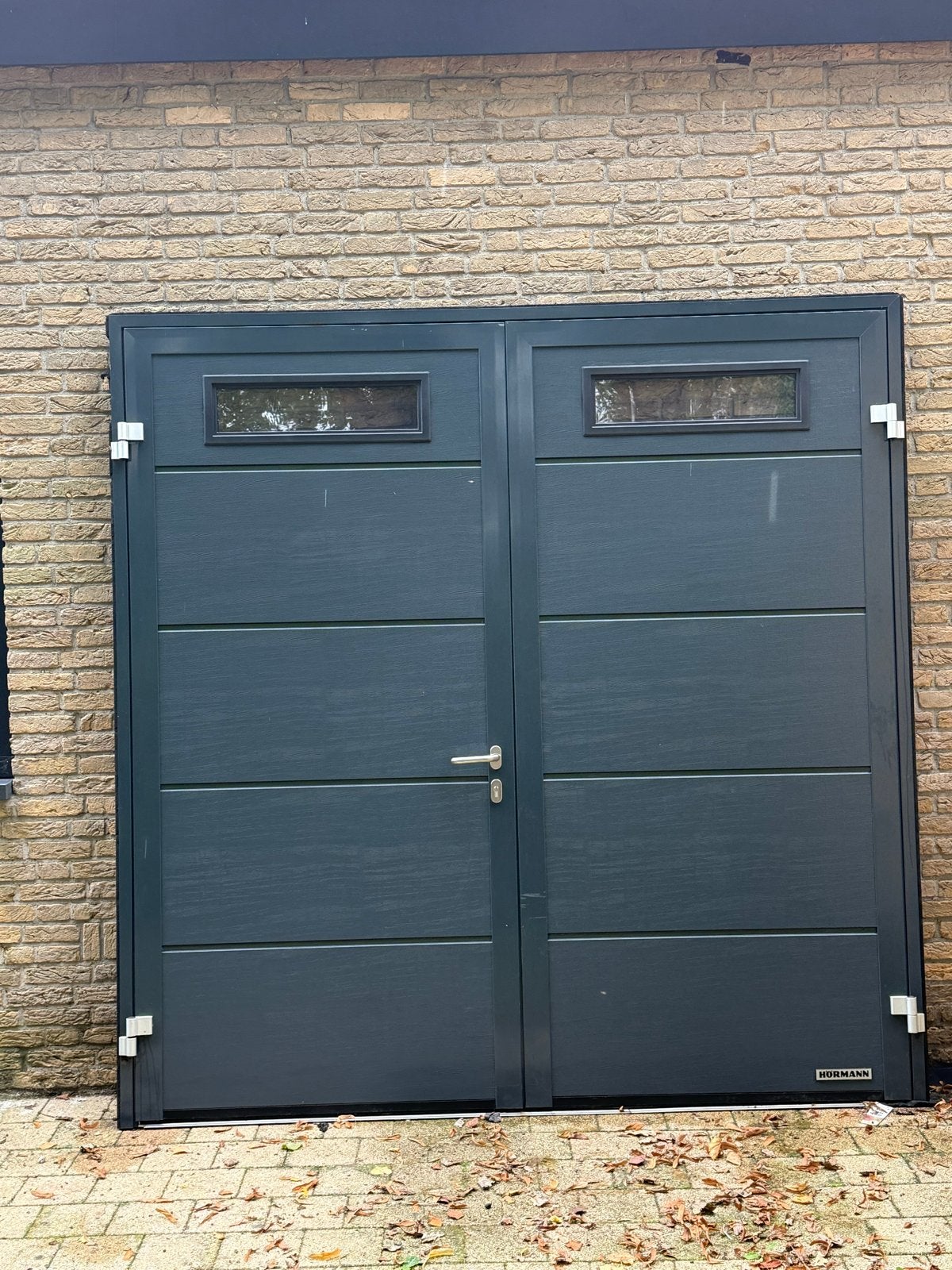 Dubbele Hormann Garagedeuren - Geïsoleerd 236,5x240cm, Doe-het-zelf en Verbouw, Gebruikt, Garagedeur, Ophalen of Verzenden, Metaal