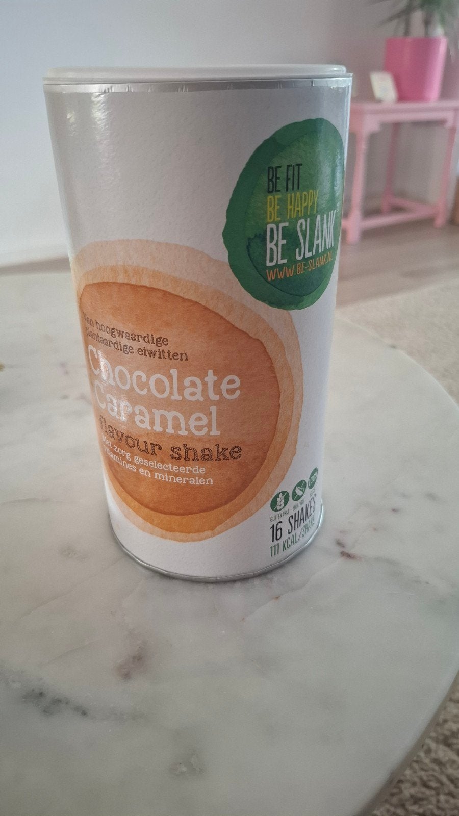 Be Slank Chocolate Caramel Flavour Shake, Sport en Fitness, Ophalen of Verzenden