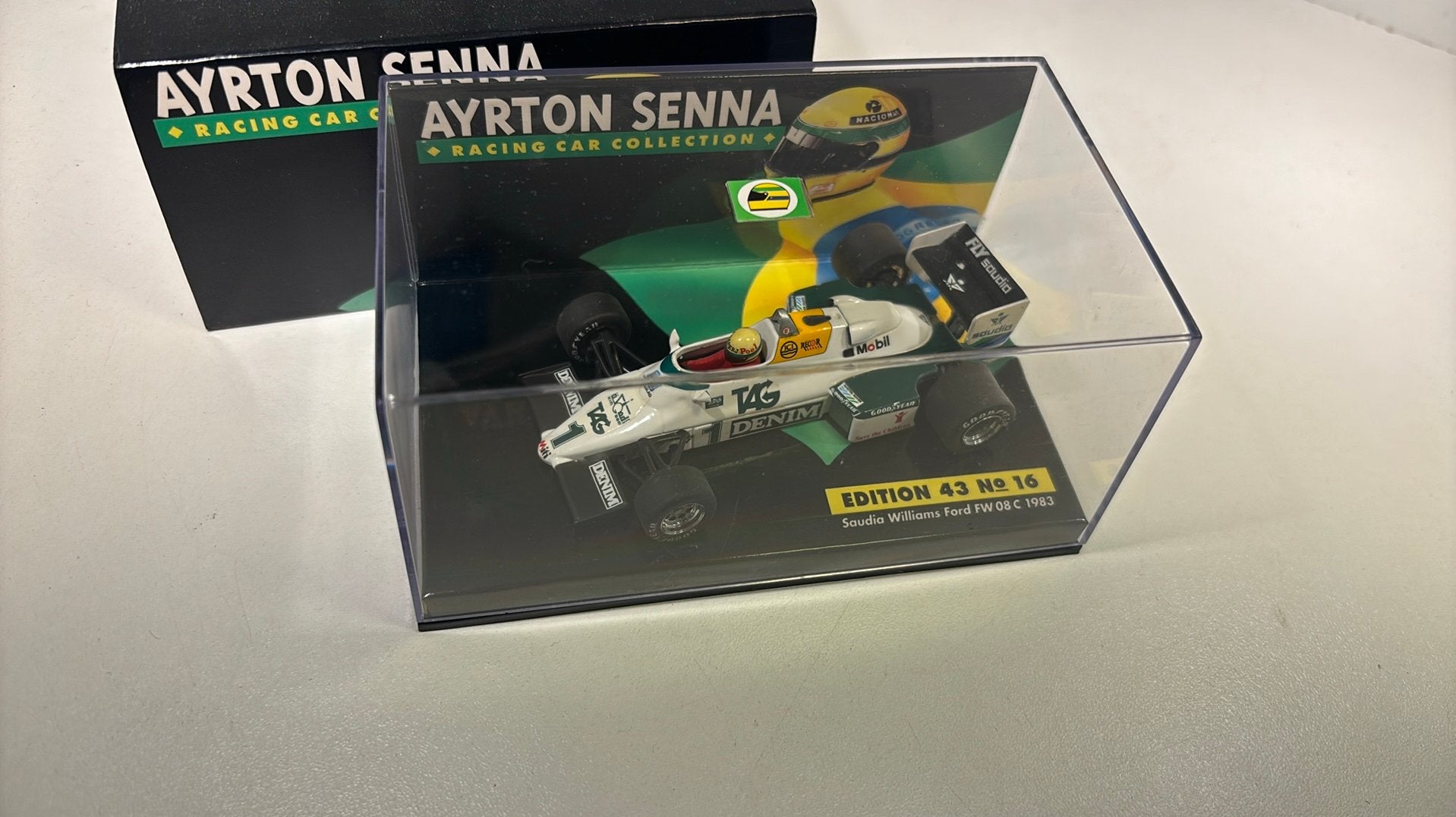 F1 saudia williams ford fw08 c 1993 ayrton senna minichamps, Hobby en Vrije tijd, Modelauto's | 1:43, Auto, Ophalen of Verzenden