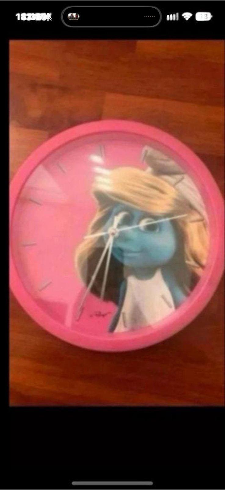 Leuke Smurfen Wandklok - Roze, Ophalen, Gebruikt, Analoog, Wandklok