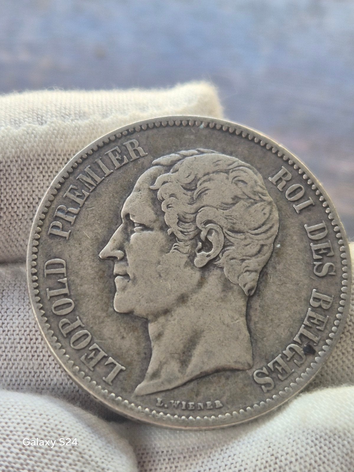 5 Frank België 1849, Postzegels en Munten, Ophalen of Verzenden, België