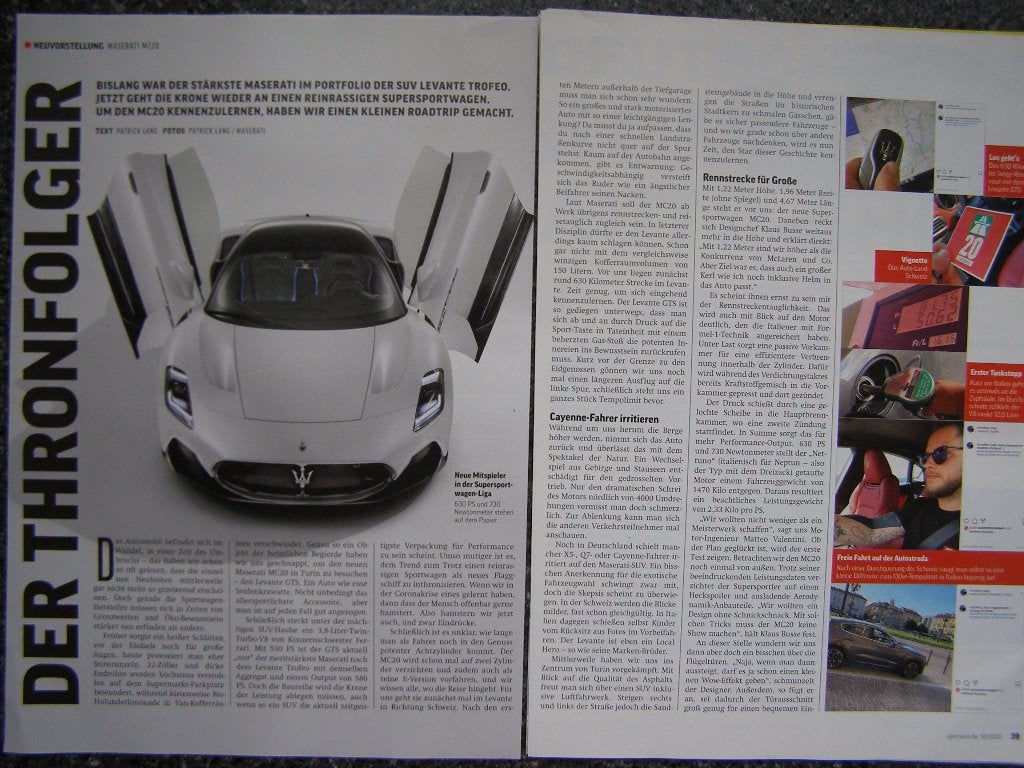 Maserati MC20 ? 18x autotest lezen, Ophalen, Gelezen