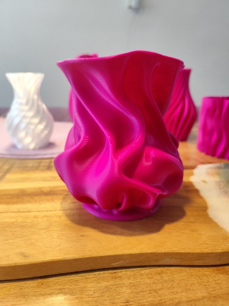 Vaas, Kunststof, 3D-geprint, Nieuw, Roze