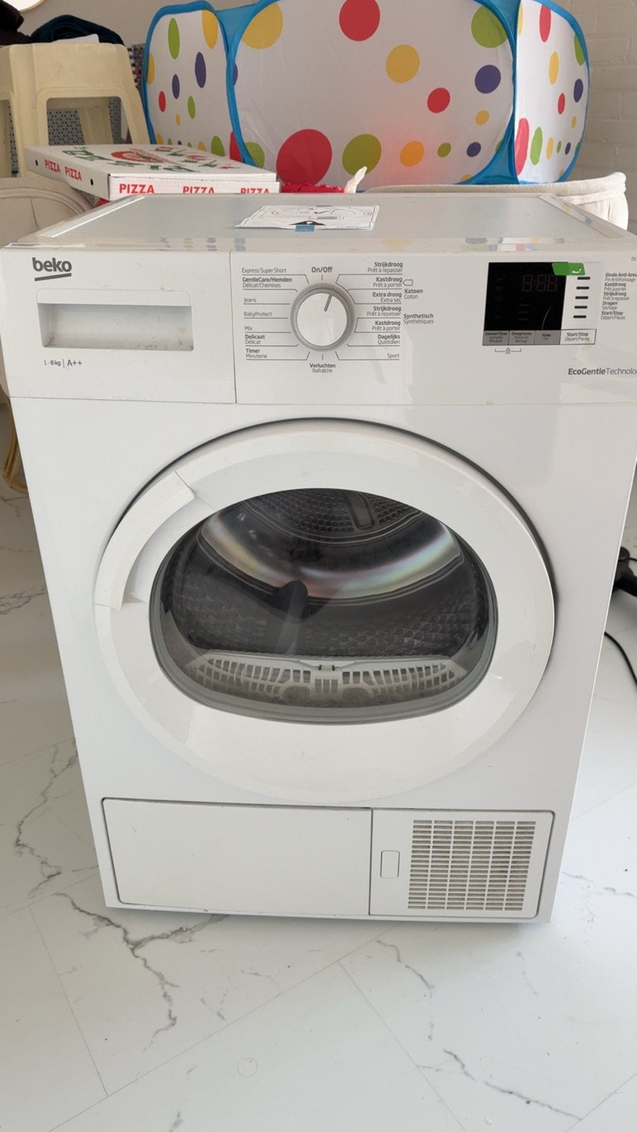 Beko EcoGentle Technologie Droger - Zo goed als nieuw, Ophalen, 8 tot 10 kg, Zo goed als nieuw, 85 tot 90 cm
