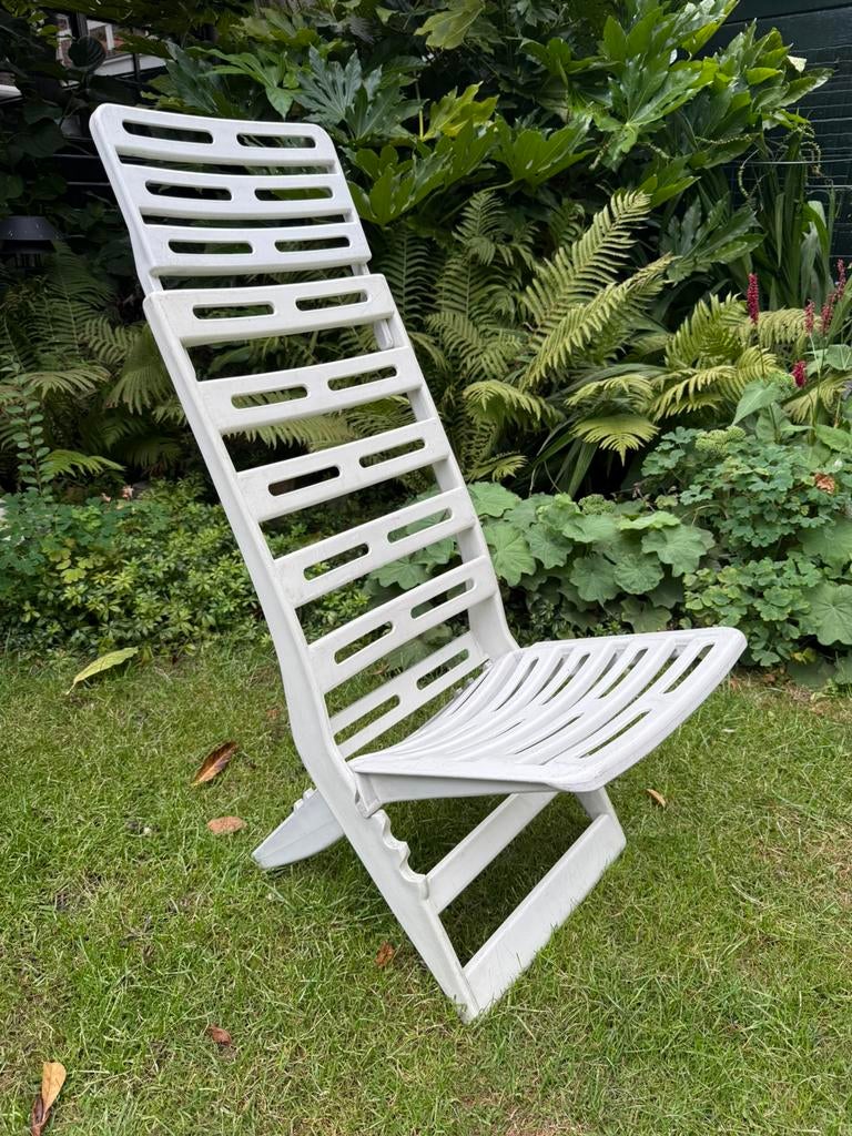 2 Fanini Fain Ascoli Piceno Maratea tuin klapstoelen, Ophalen of Verzenden, Gebruikt, Kunststof, Verstelbaar