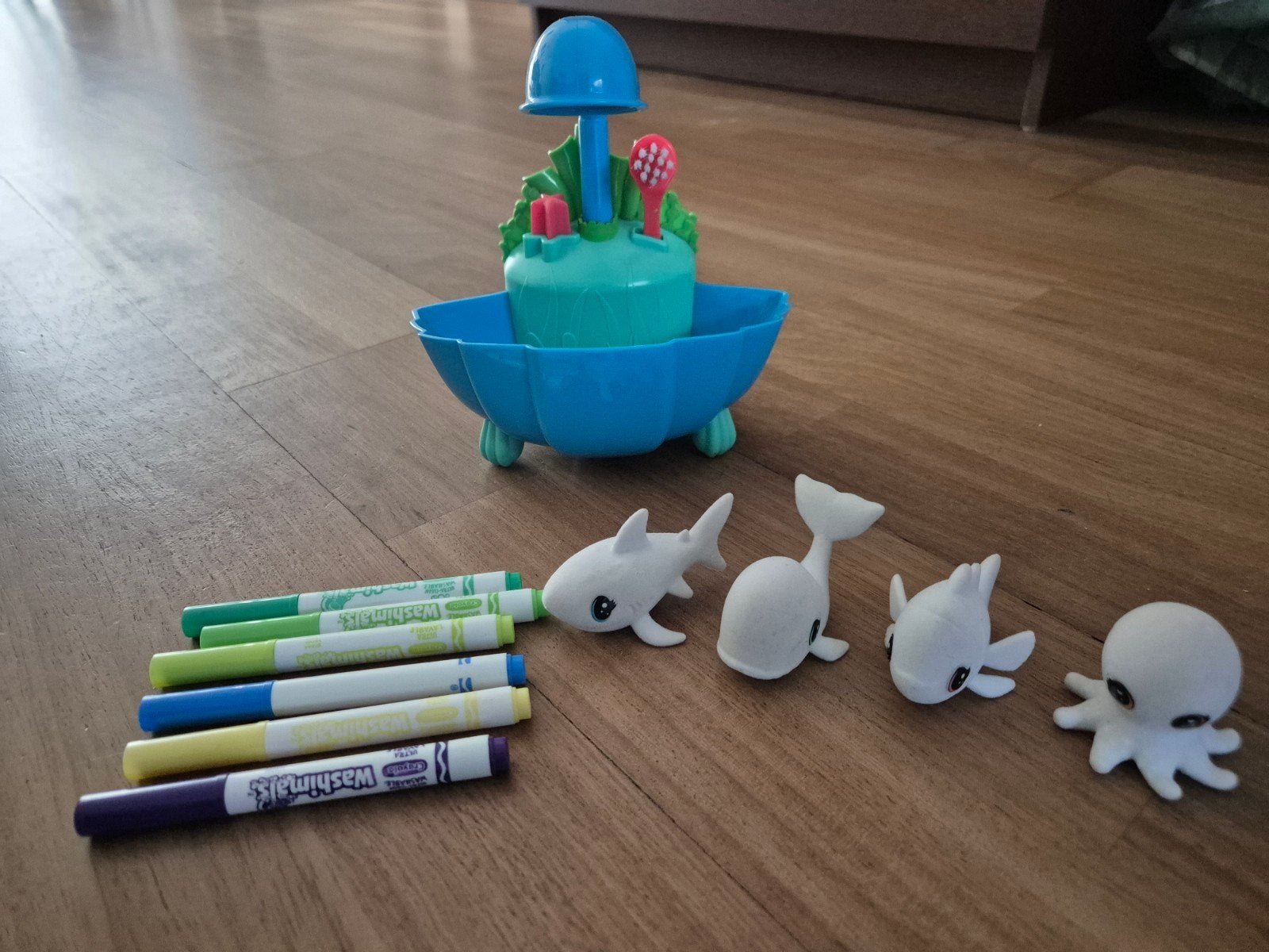 Crayola Washimals Zeedieren Set met Badje en Stiften, Ophalen, Gebruikt, Jongen of Meisje