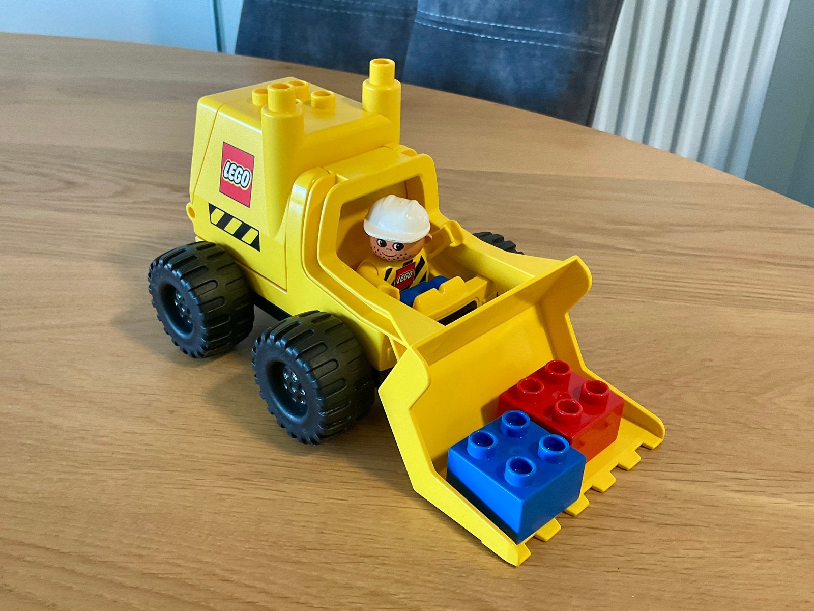 Duplo : Bulldozer met grote wielen, Ophalen, Gebruikt, Duplo