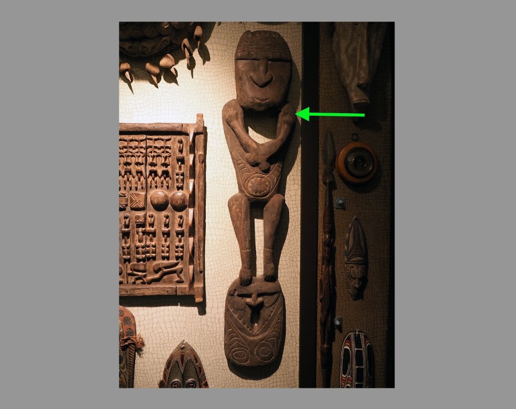 114cm Pora Pora voorouderbeeld PNG (170725-07), Antiek en Kunst, Hout, Bruin, Papoea-Nieuw-Guinea, Ophalen of Verzenden