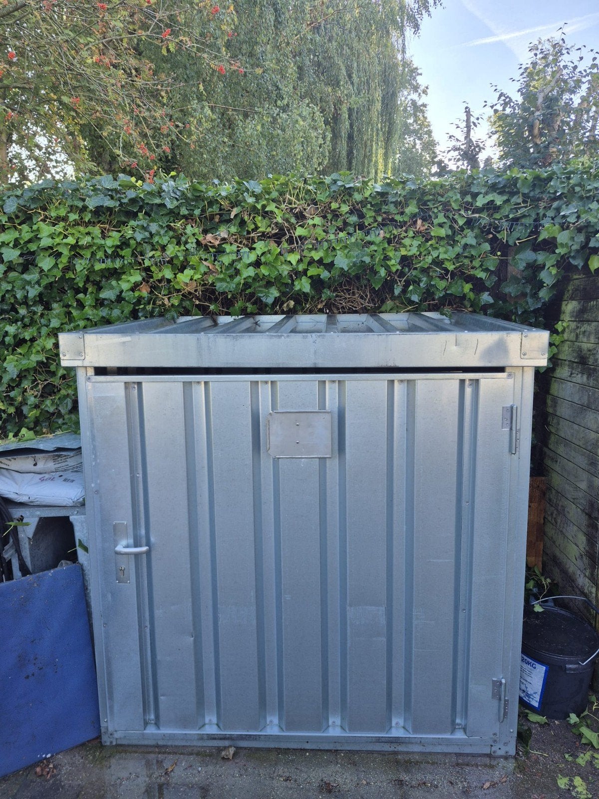 Metalen containerberging, Tuin en Terras, Ophalen, Gebruikt, Metaal, Containerberging