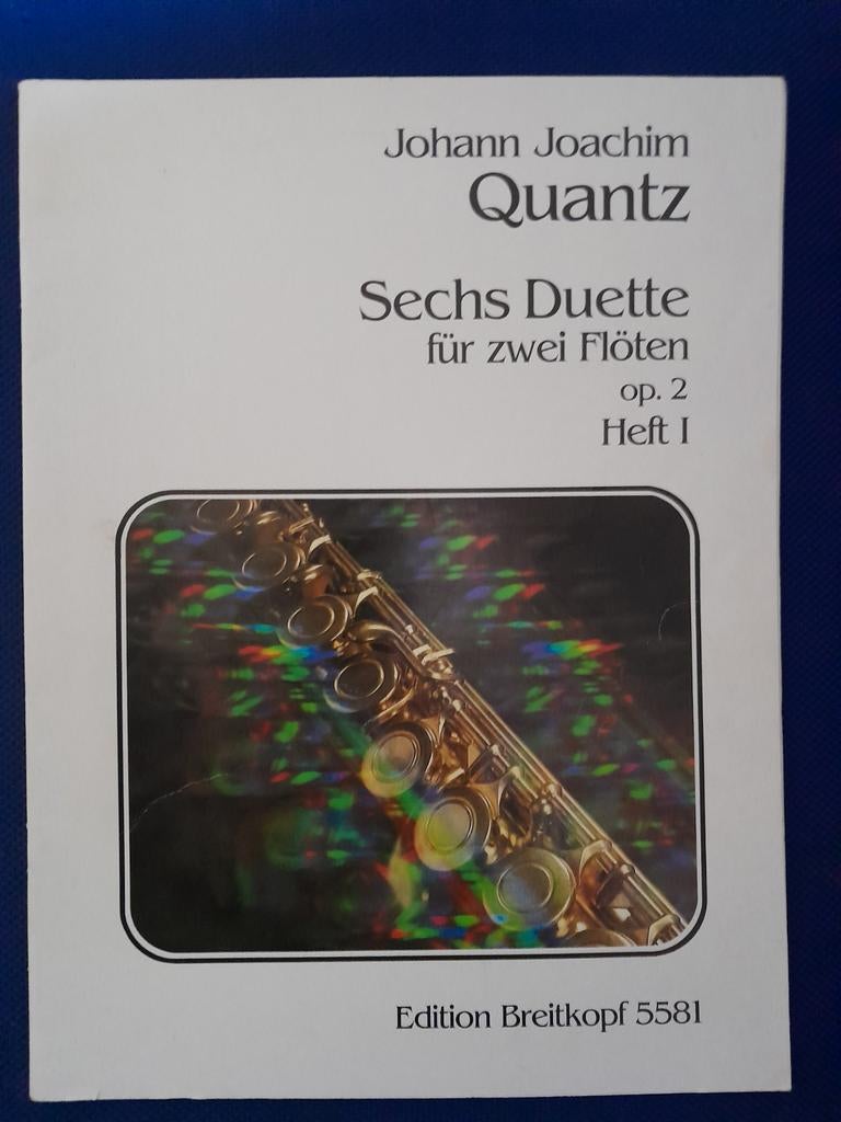 Johann Joachim Quantz, Sechs Duette für zwei Flöten Op. 2 -1, Ophalen of Verzenden, Zo goed als nieuw, Artiest of Componist, Klassiek