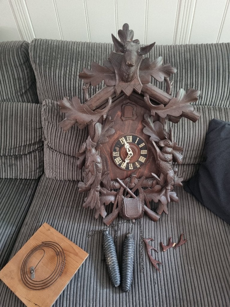 Koekoeksklok van hout groot defect, Huis en Inrichting, Ophalen, Bruin, Antiek, Analoog