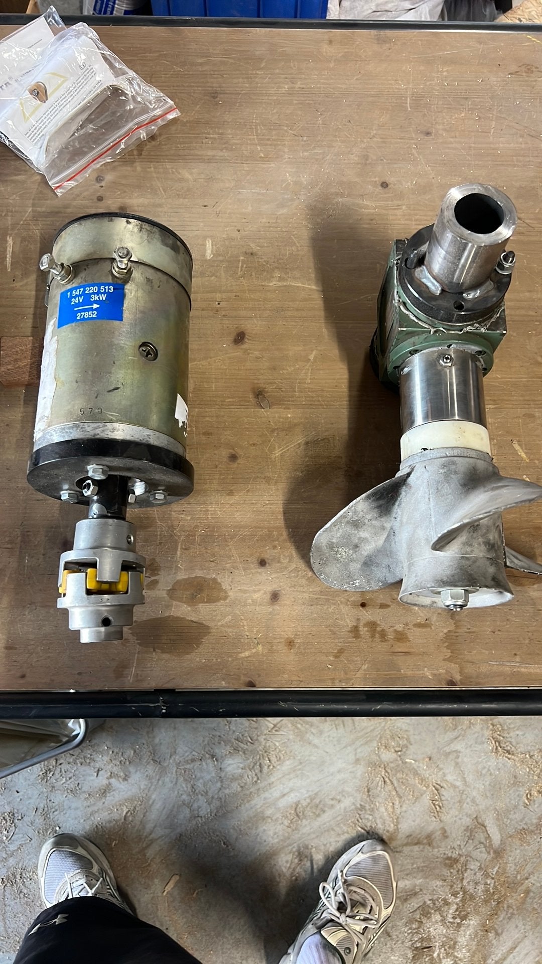 Boegschroef, Ophalen, Gebruikt, Motor en Techniek