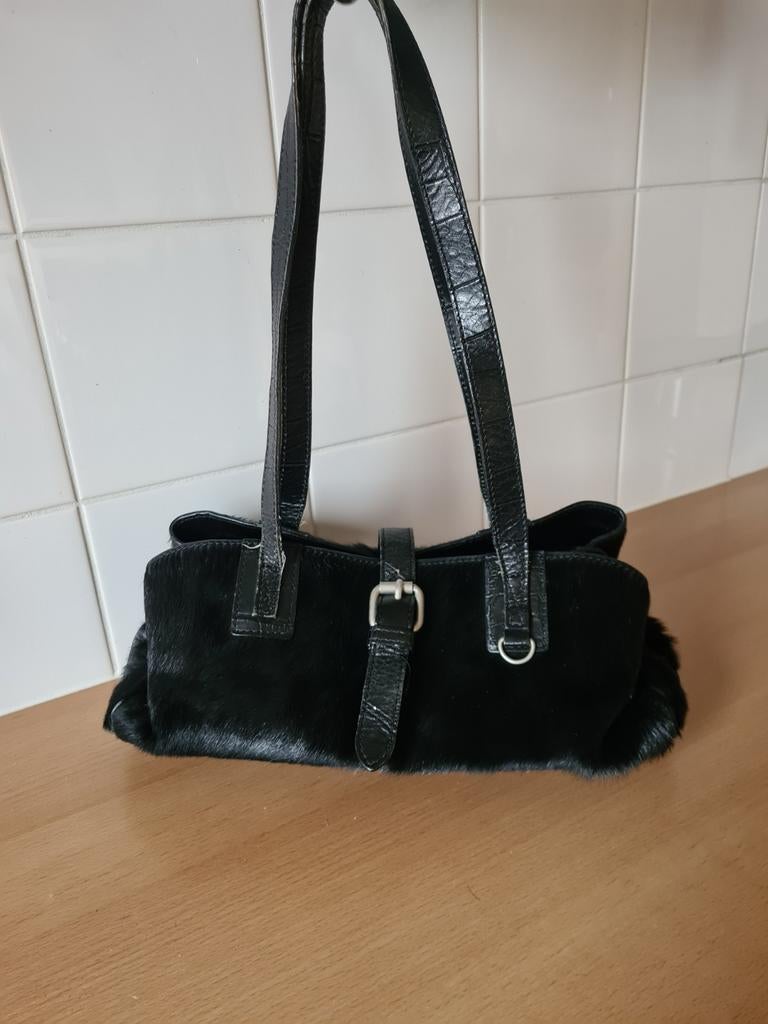 Unieke Claudio Ferrici tas zwart, Ophalen of Verzenden, Gebruikt, Bruin, Handtas