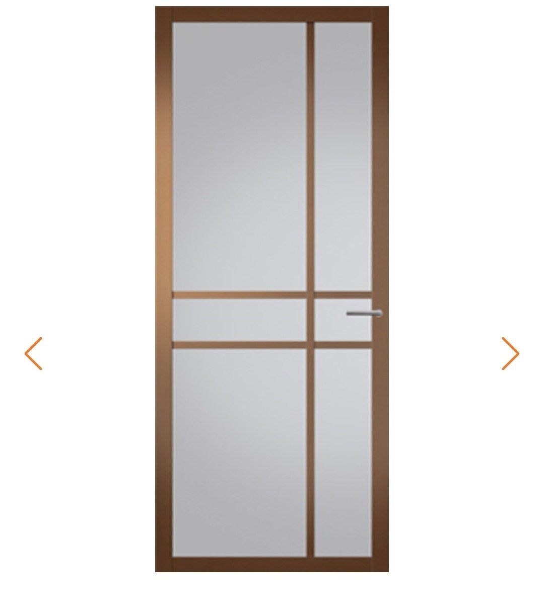 Svedex Binnendeur Metallic Brons met Mat Glas 231x88 Rechts, Binnendeur, Nieuw, Ophalen of Verzenden, Glas