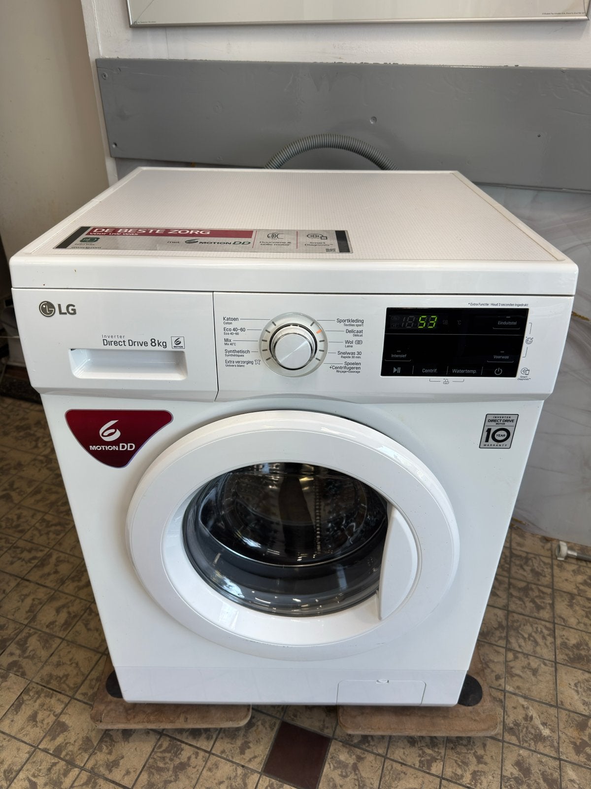 LG Direct Drive 8kg Wasmachine - Zo goed als nieuw, Ophalen, 1200 tot 1600 toeren, 8 tot 10 kg, Energieklasse A of zuiniger