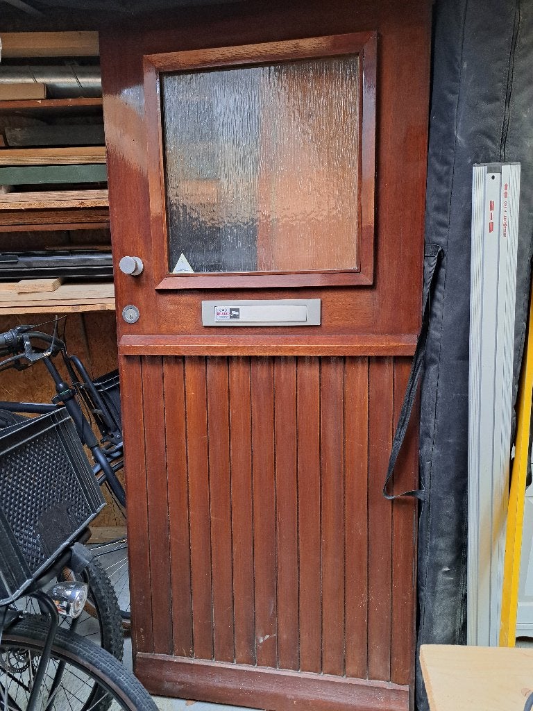 hardhouten deur, Ophalen, Gebruikt, 80 tot 100 cm, Buitendeur