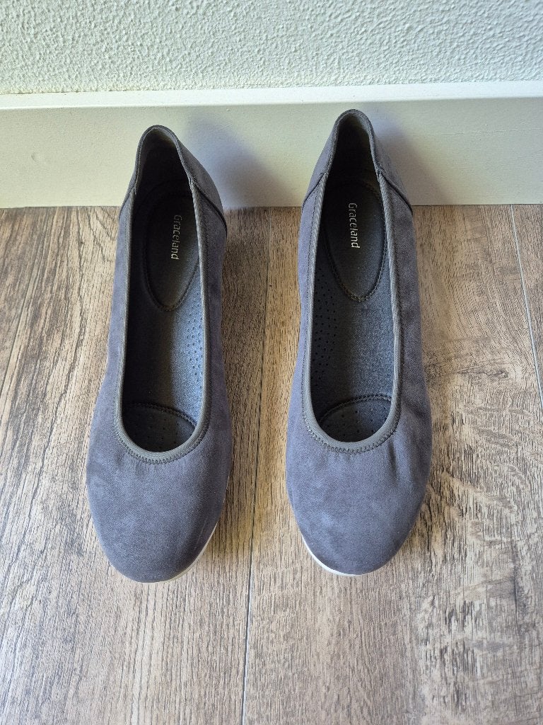 Instapschoenen grijs dames maat 42 (Van Haren), Instappers, Ophalen of Verzenden, Zo goed als nieuw, Grijs