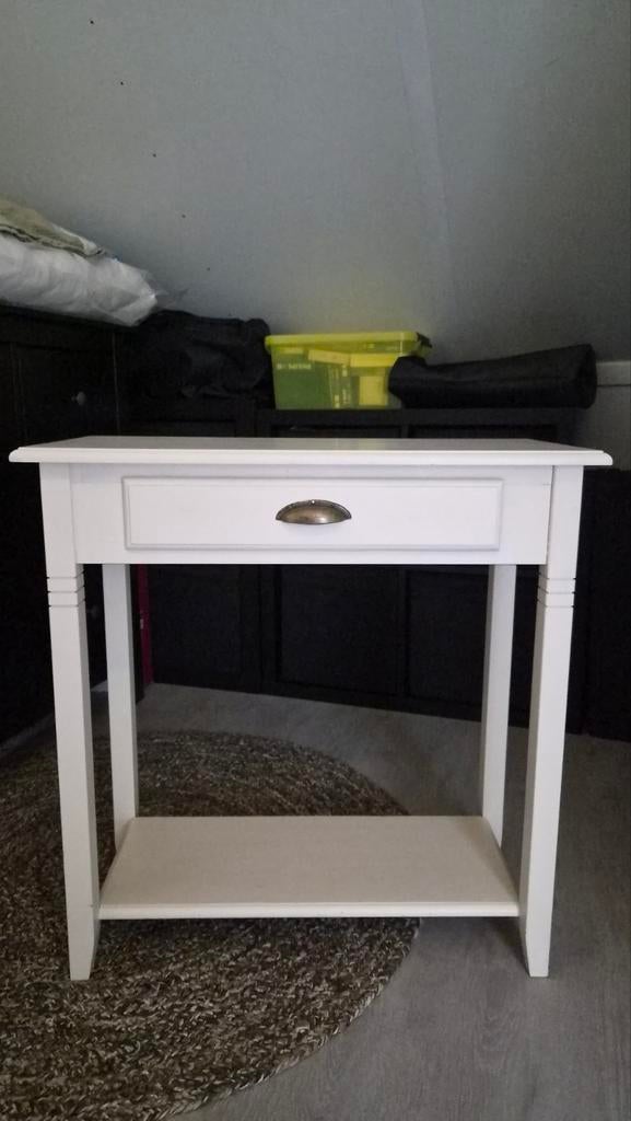 Gratis Witte console tafel met lade., Huis en Inrichting, Tafels | Bijzettafels, Ophalen, Gebruikt, 55 tot 75 cm, Landelijk, Modern