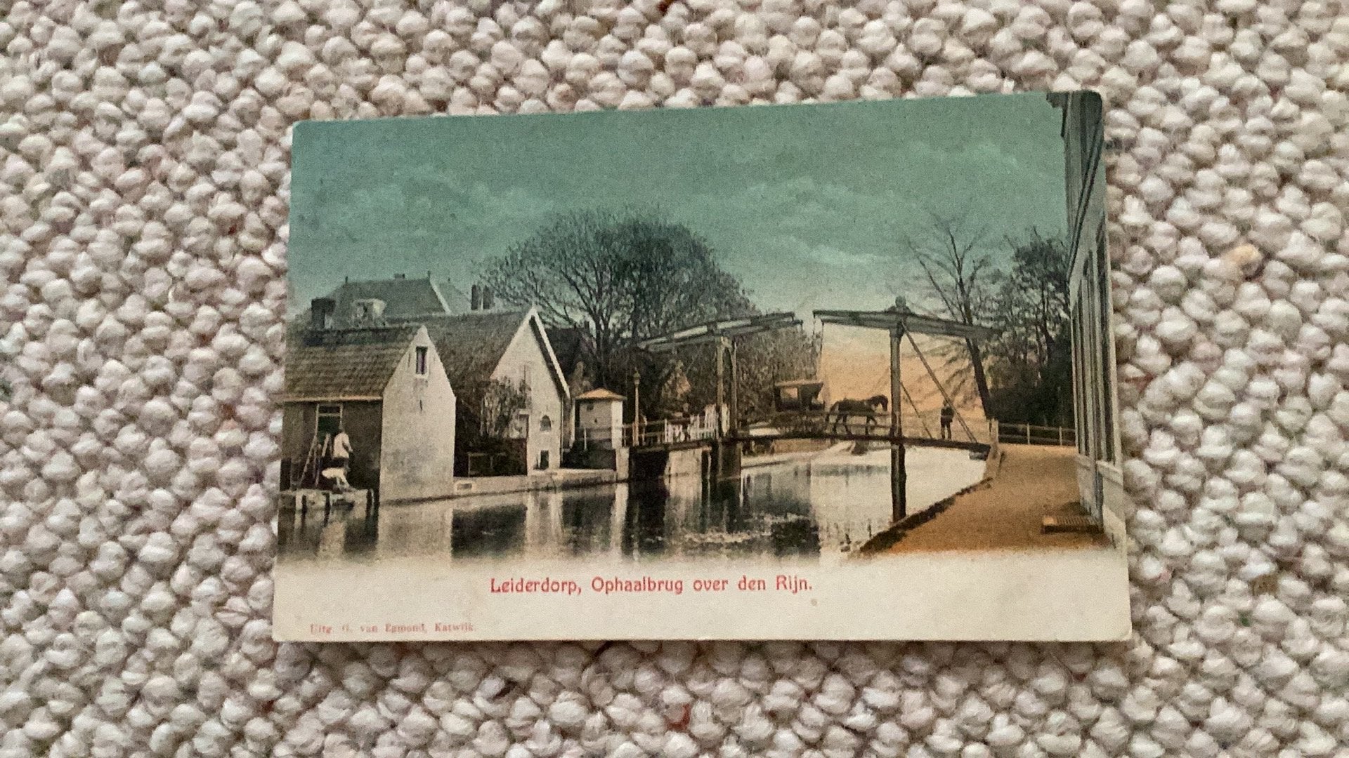 Ansichtkaart Leiderdorp Ophaalbrug over den Rijn 1907. 988, Verzamelen, Ansichtkaarten | Nederland, Ophalen of Verzenden, Voor 1920