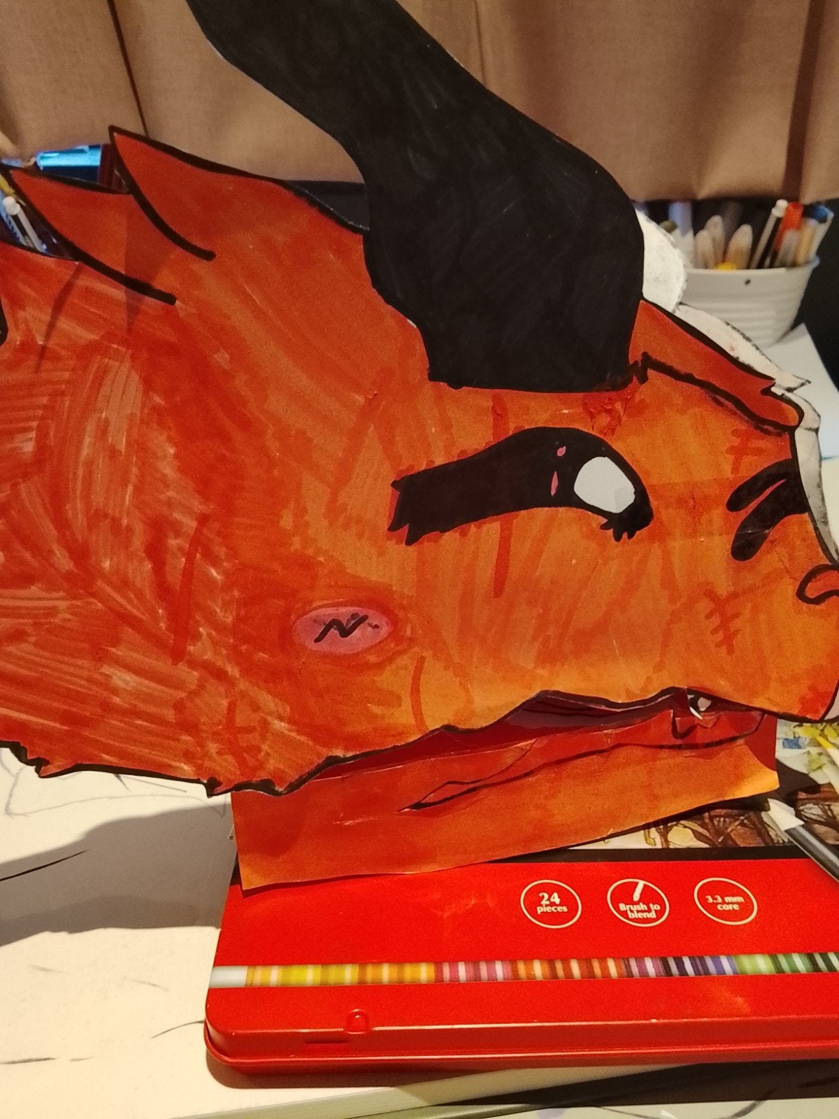 Flicker de Vuur Puppet Draak - Handgemaakt Speelgoed, Verzenden, Gebruikt