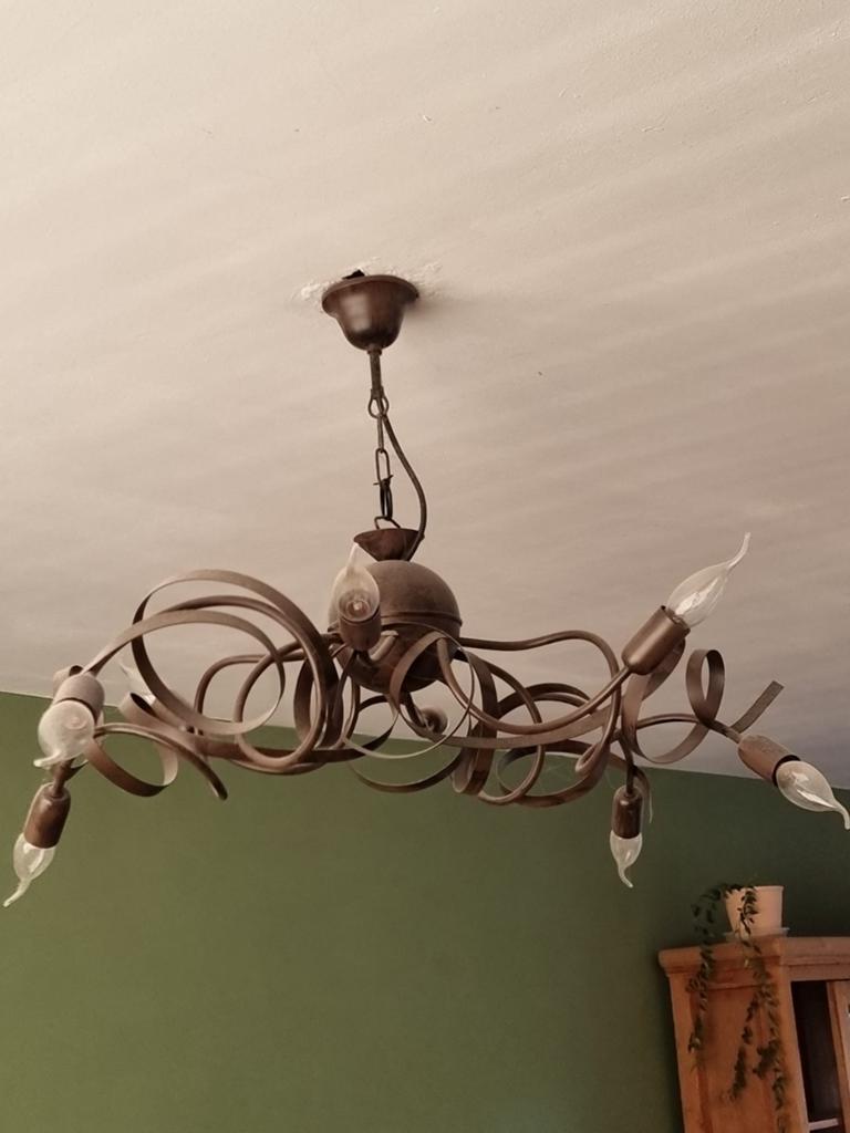 Hanglamp bronskleurig 60cm breed, Ophalen