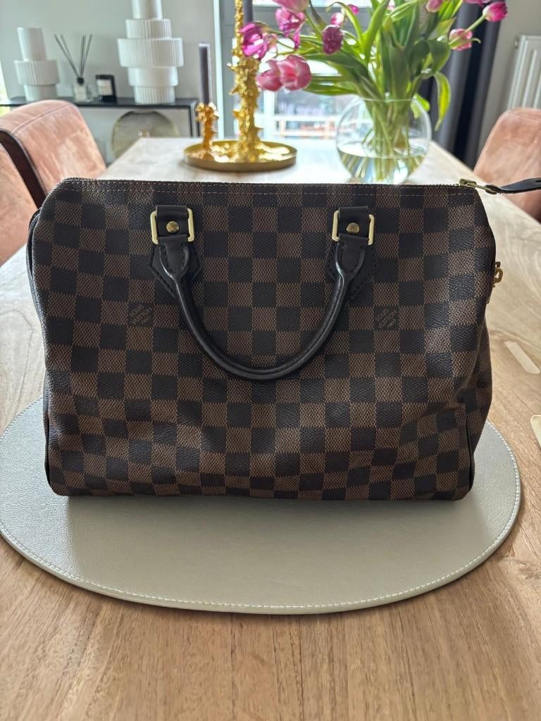 louis vuitton speedy 30, Ophalen of Verzenden, Zo goed als nieuw, Bruin, Handtas