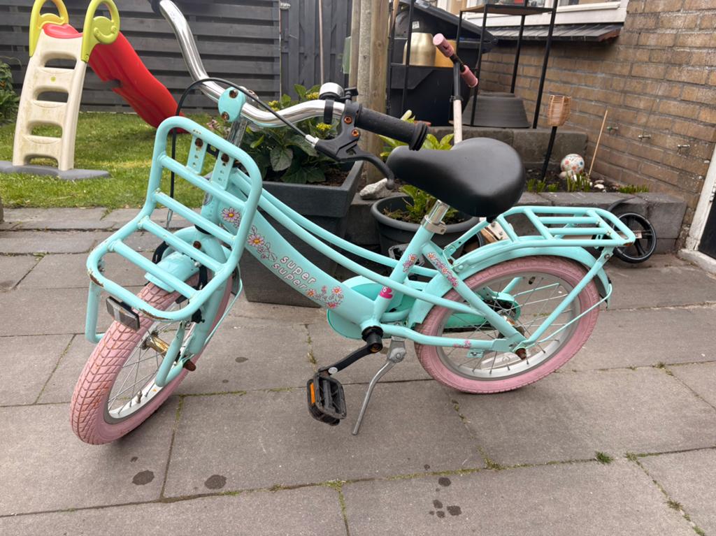 Meisjes fiets 16’ gebruikt, Ophalen, Gebruikt, Terugtraprem, 16 inch