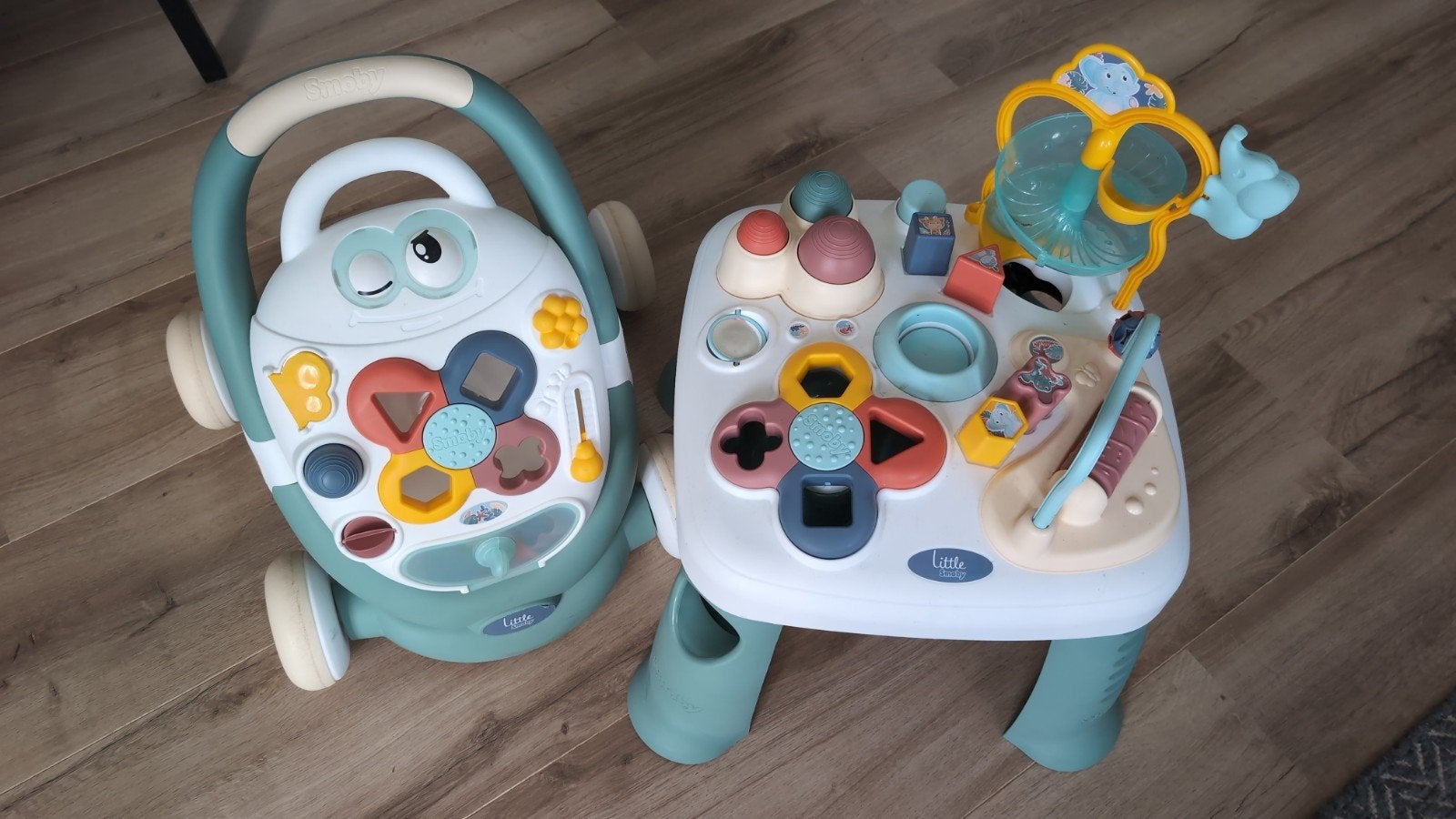 Smoby Little Smoby 2-in-1 Loopwagen en Activiteitentafel, Ophalen, Zo goed als nieuw, Overige typen