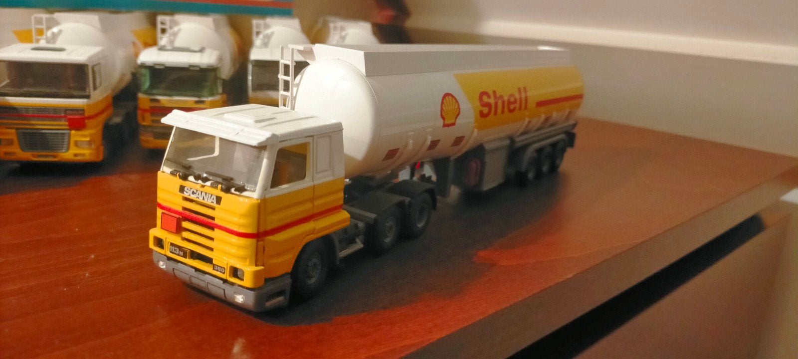 Tekno Scania 143 Shell Tankwagen Model, Overige merken, 1:50 of kleiner, Ophalen of Verzenden, Zo goed als nieuw