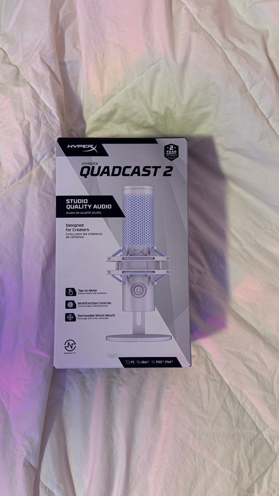 HyperX QuadCast 2 Studiomicrofoon - Zo goed als nieuw, Muziek en Instrumenten, Ophalen of Verzenden, Zo goed als nieuw, Studiomicrofoon
