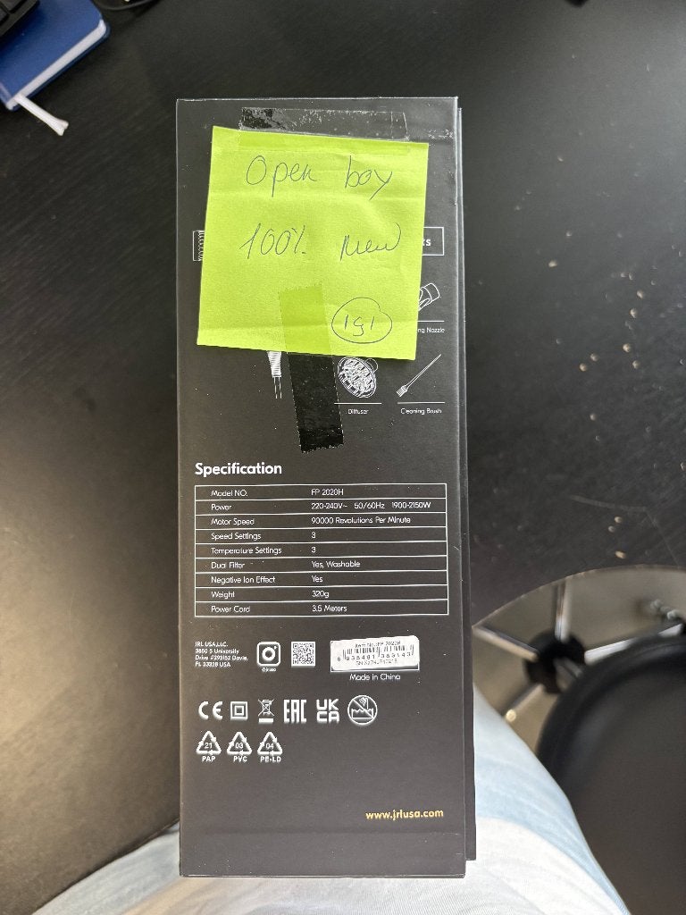 JRL Forte Pro Professionele Haardroger, JRL USA LLC, Verzenden, Nieuw, Föhn of Haardroger