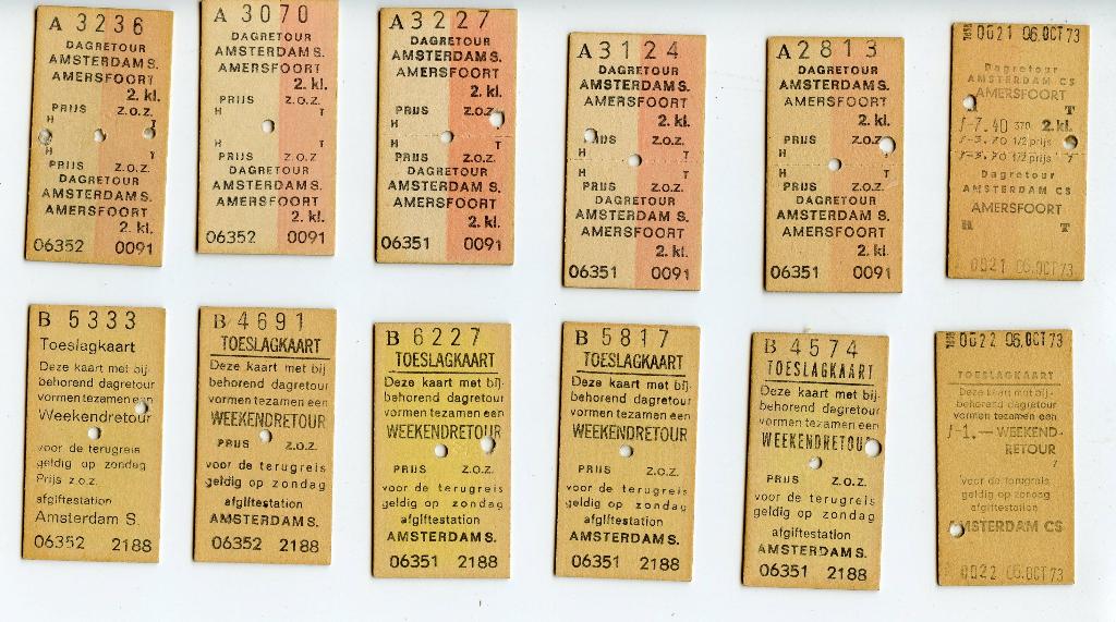 oude treinkaartjes weekendretour, Ophalen of Verzenden, Gebruikt, Trein, Overige typen
