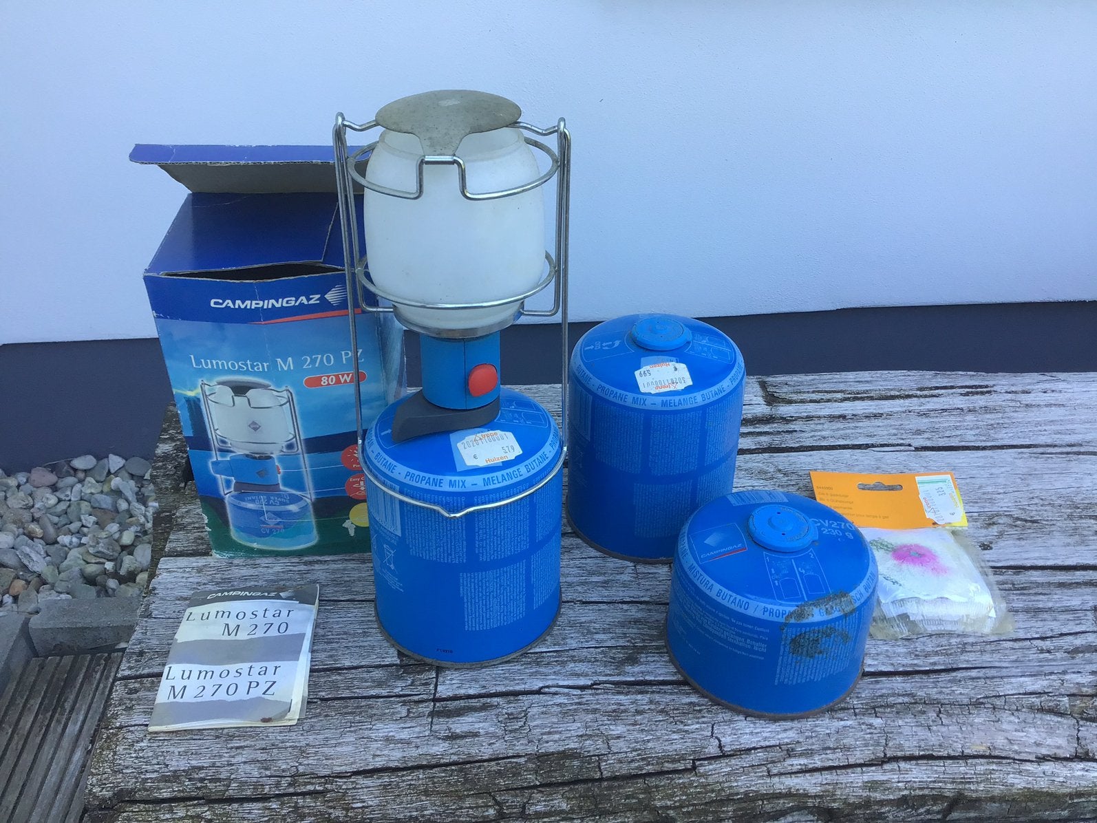 Camping lamp met 2 extra vullingen - butagas - Lumostar M270, Ophalen of Verzenden, Zo goed als nieuw