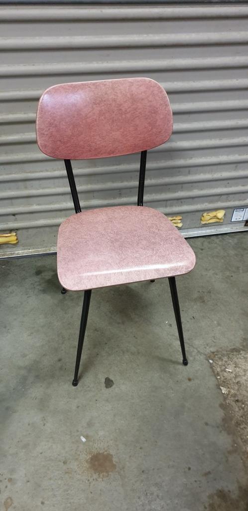 Stoel design retro, metaal met skai bekleding, Ophalen of Verzenden