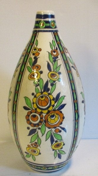 art deco Boch Keramis Catteau vaas geometrie 180, Ophalen of Verzenden