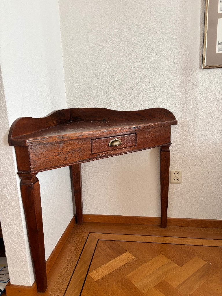 Hoektafel, Huis en Inrichting, Tafels | Bijzettafels, Ophalen, Antiek stijl, 55 tot 75 cm, Zo goed als nieuw