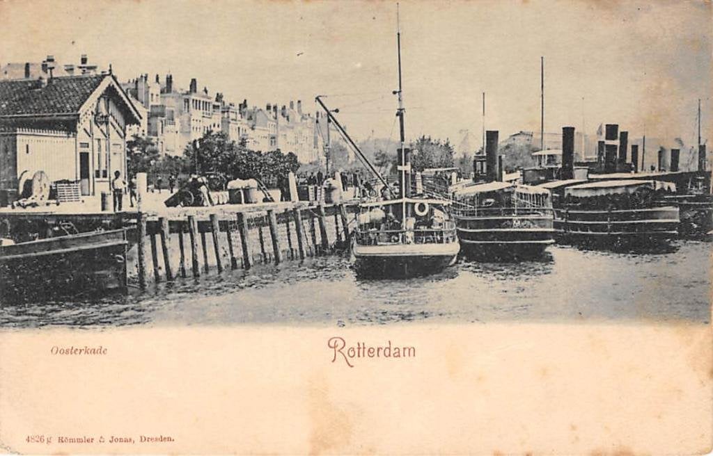 Rotterdam Oosterkade Stoom binnenvaart schepen Scheepvaart, Ophalen of Verzenden, Voor 1920, Ongelopen, Zuid-Holland