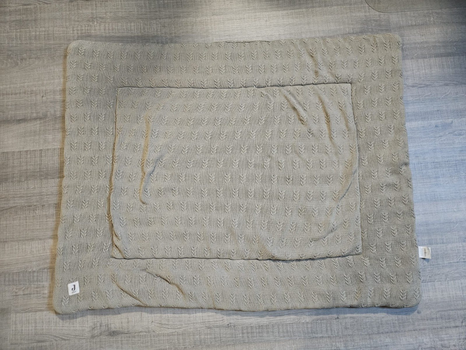 Jolllein boxkleed olijfgroen 75x95 cm - nieuwstaat, Ophalen, Wasbaar, Jollein, Zo goed als nieuw
