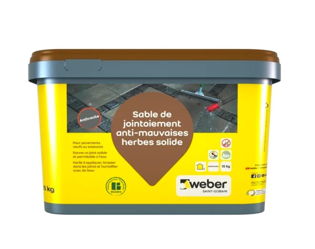 Weber Voegzand Antraciet 15 kg - Onkruidwerend, Ophalen of Verzenden, Nieuw, Voegzand