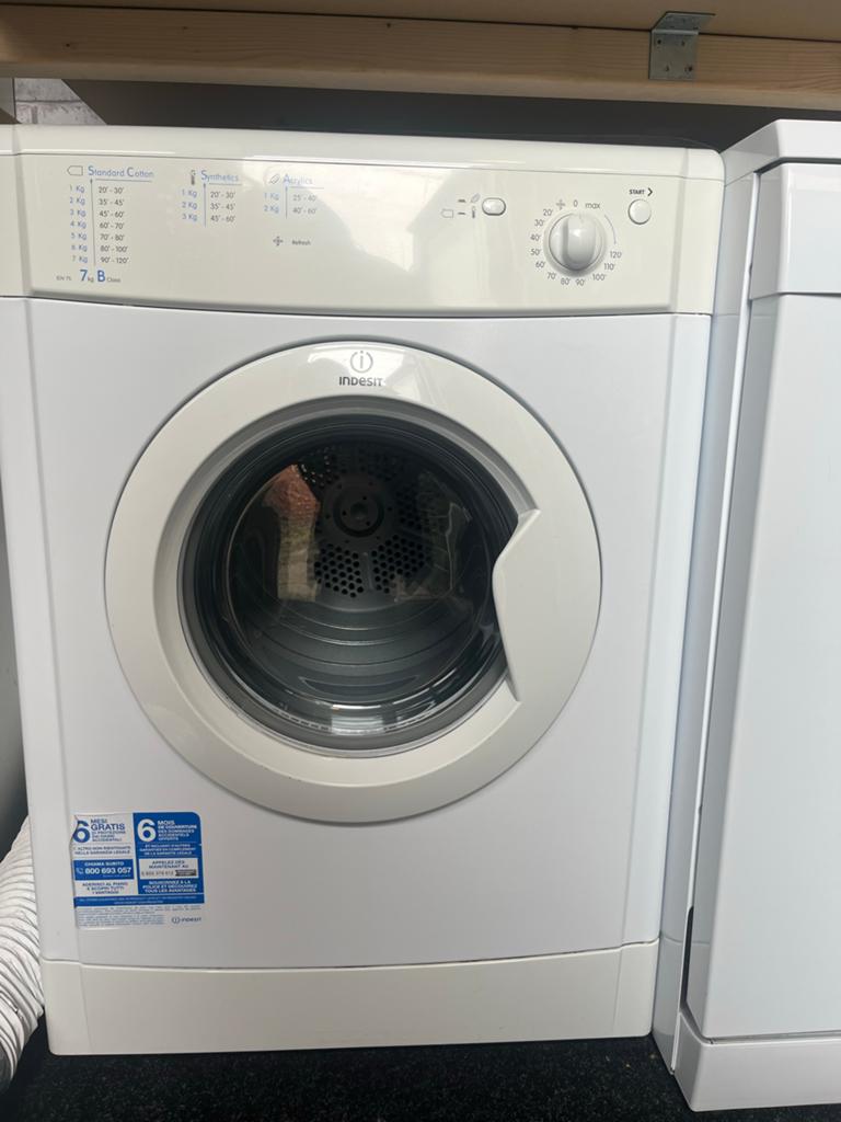 Indesit IDV75/EID Luchtafvoer Wasdroger - 7kg, Ophalen, 6 tot 8 kg, Luchtafvoer, Zo goed als nieuw